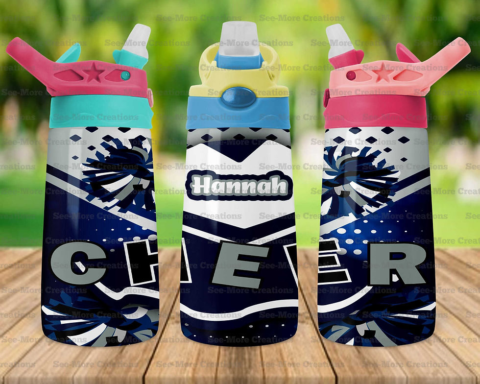 Thumbnail: Cheerleading #11 Blue/Grey Uniform Personalize With Name Skinny & Kids Tumbler