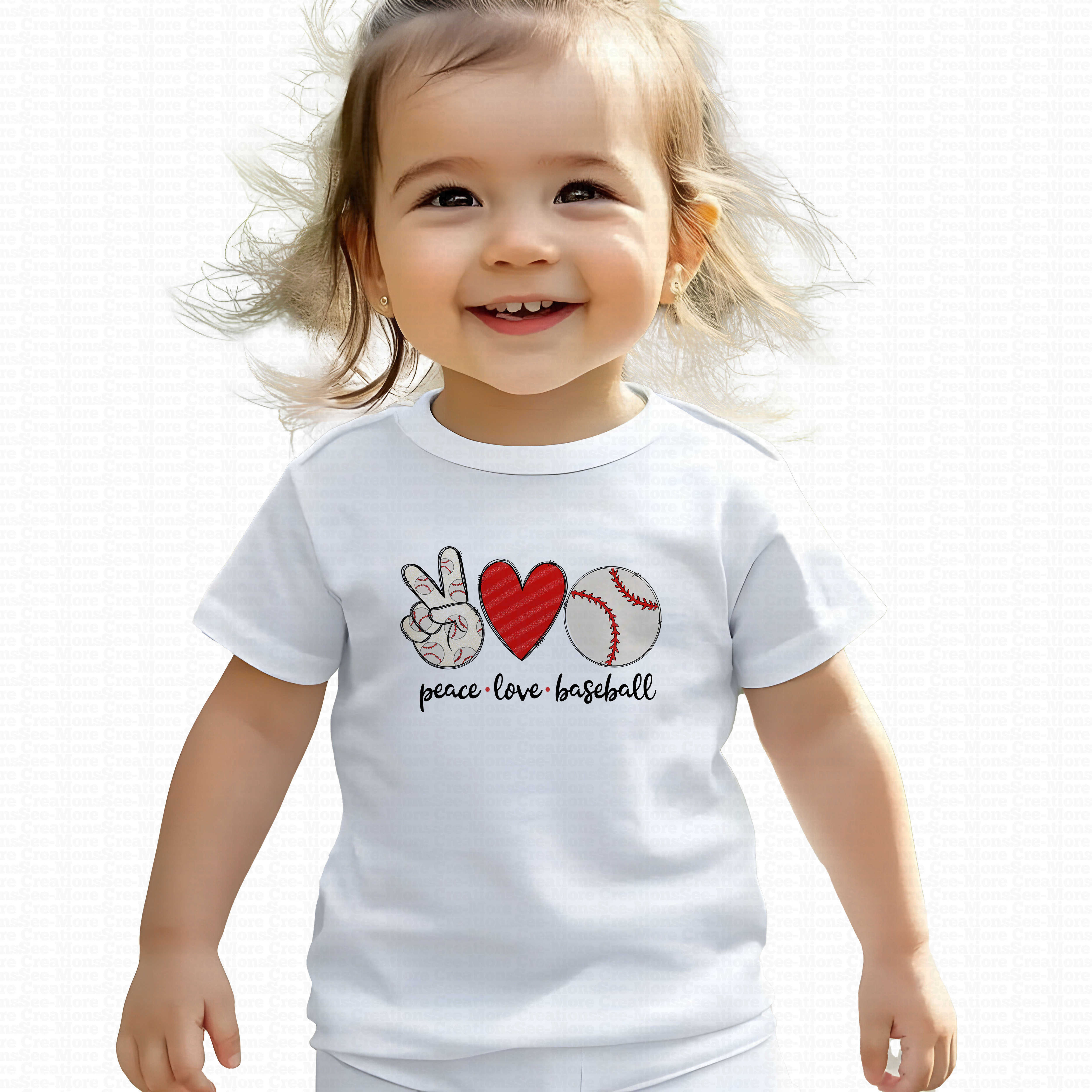 Peace Love Baseball #2 Boys Or Girls Baseball Shirt