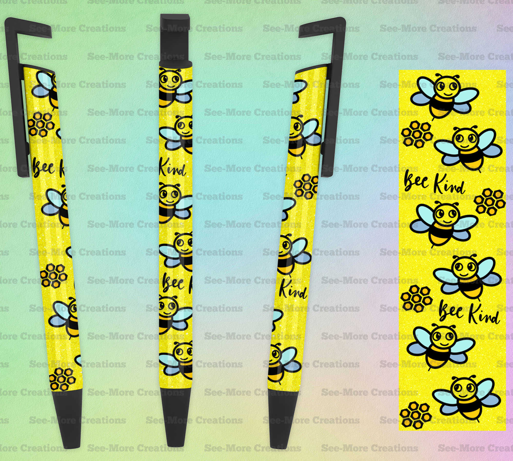 Bee Kind #4 Glitter Print Pen