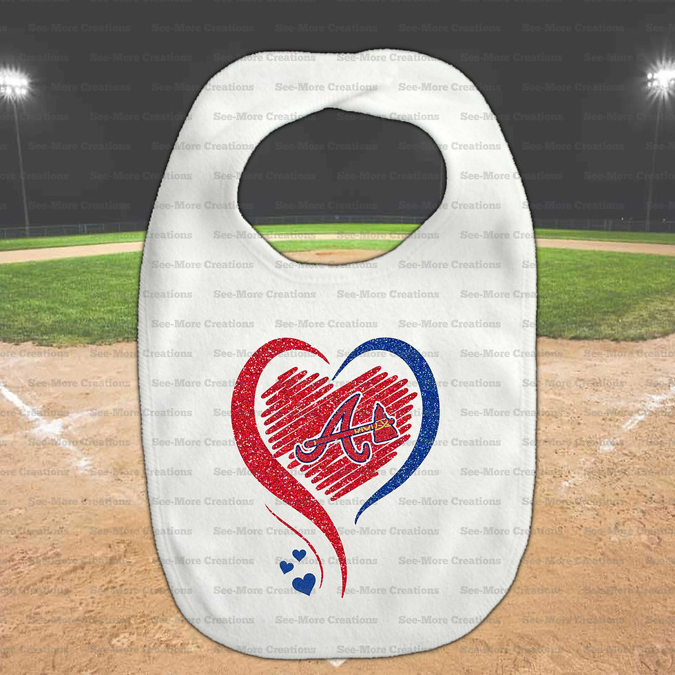 Miniatura: Atlanta Braves Glitter Heart Baseball Bibs, Jumpers & Shirts