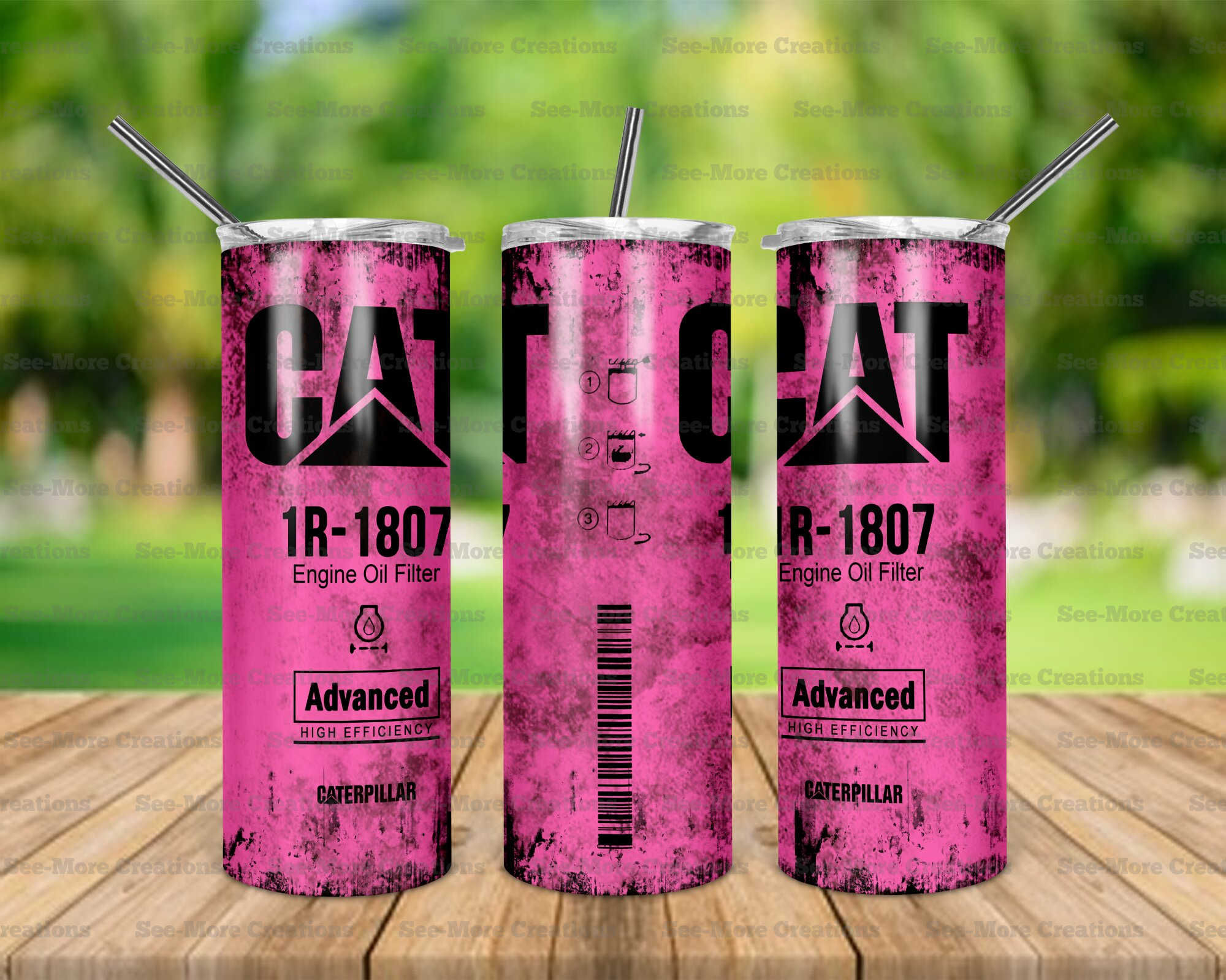 CAT Oil #9 Pink Skinny Tumbler