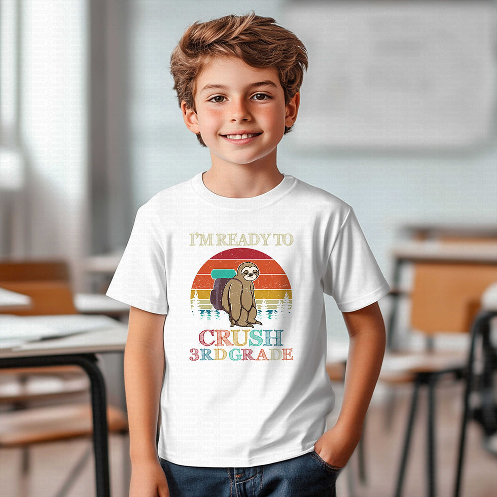 Thumbnail: I'm Ready To Crush Third Grade #5 Boys Or Girls Sloth School Shirt