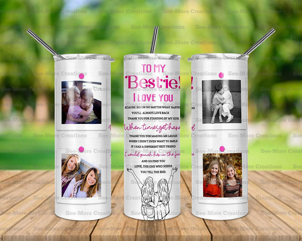 To My Bestie #6 Poem Personalized With Photos Skinny Tumbler