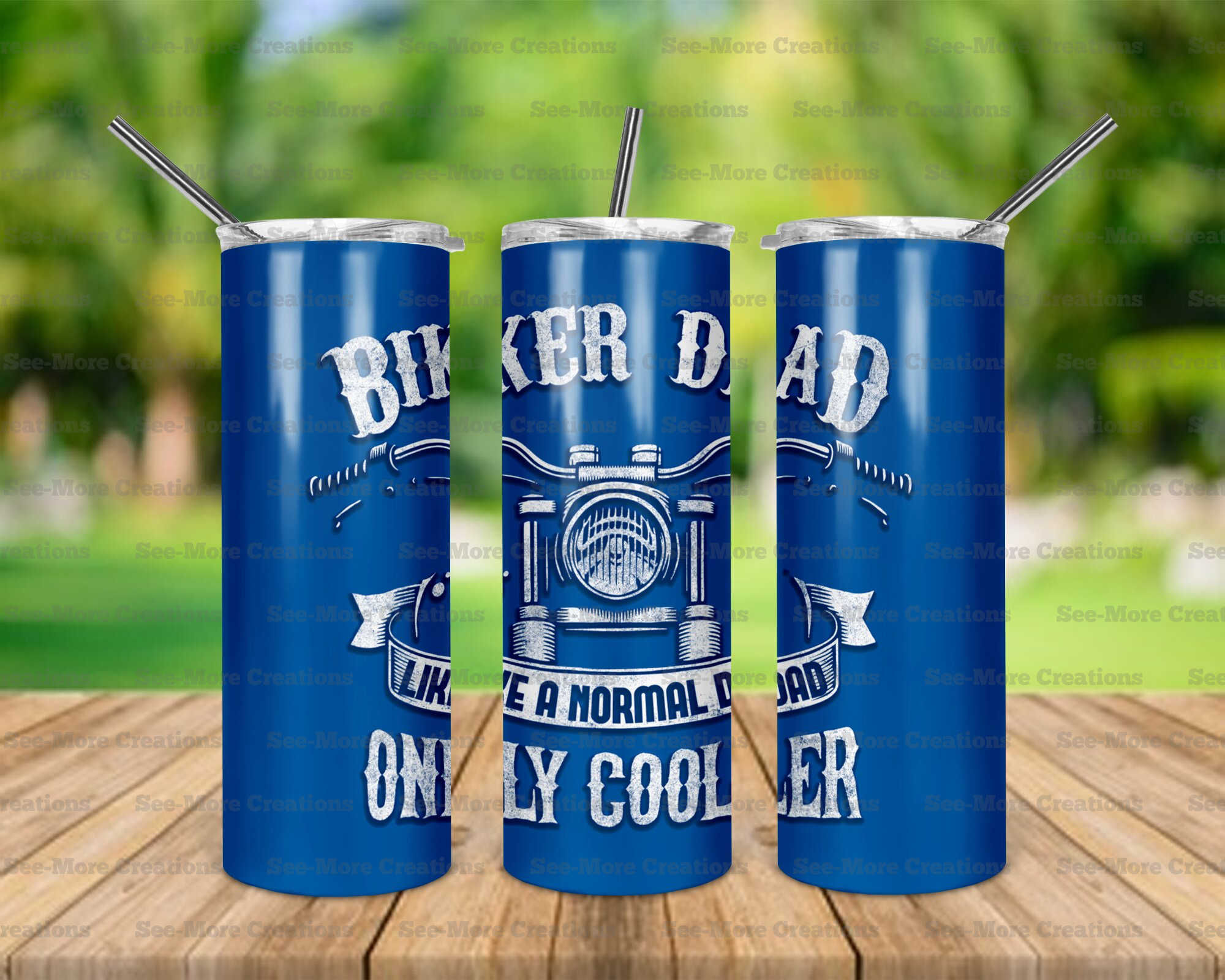 Biker Dad Like A Normal Dad Only Cooler #1 Skinny Tumbler