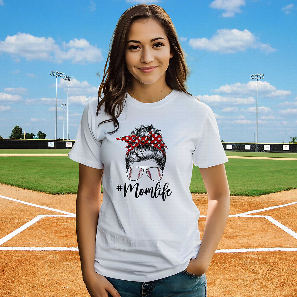 Thumbnail: Baseball Mom Life #2 Women's Messy Bun Baseball Shirt