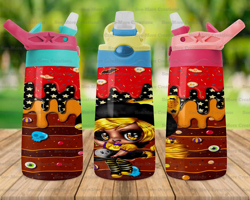 Miniature : Halloween Doll #4 Black And Yellow Witch Skinny & Kids Tumblers