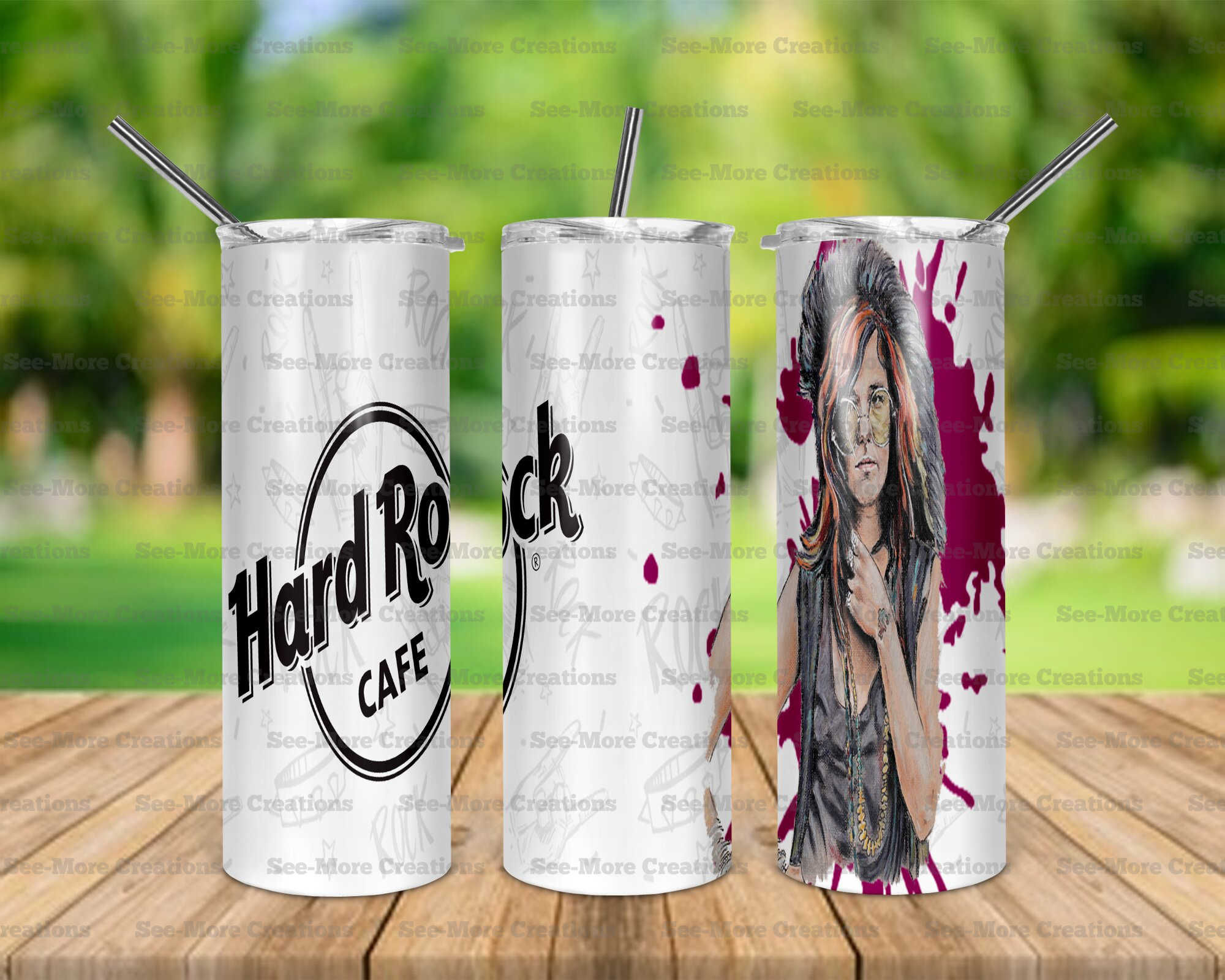 Janis Joplin #1 Hard Rock Cafe Skinny Tumbler