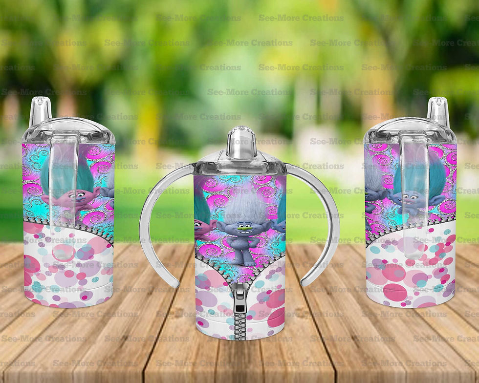 Thumbnail: Trolls #31 Zipper Glitter Print Skinny, Sippy & Kids Tumblers