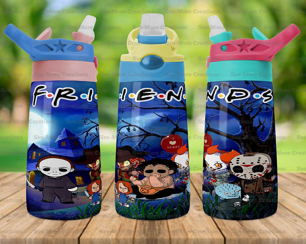 Thumbnail: Horror Movie Characters #12 FRIENDS Skinny & Kids Tumblers
