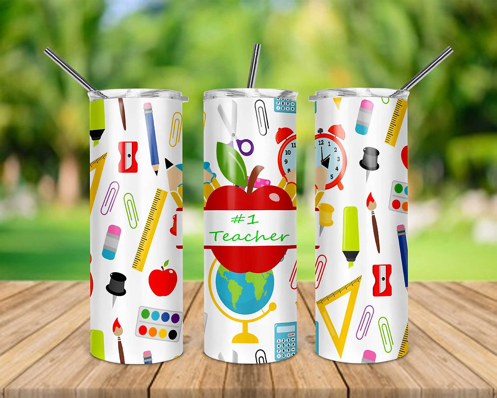 Teacher School Supplies 20 oz Skinny Tumbler