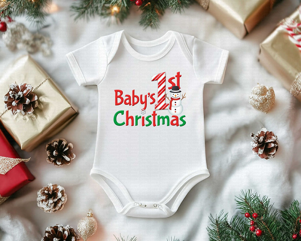 Miniatura: Baby's First Christmas #6 Boys Or Girls Snowman Christmas Bodysuit