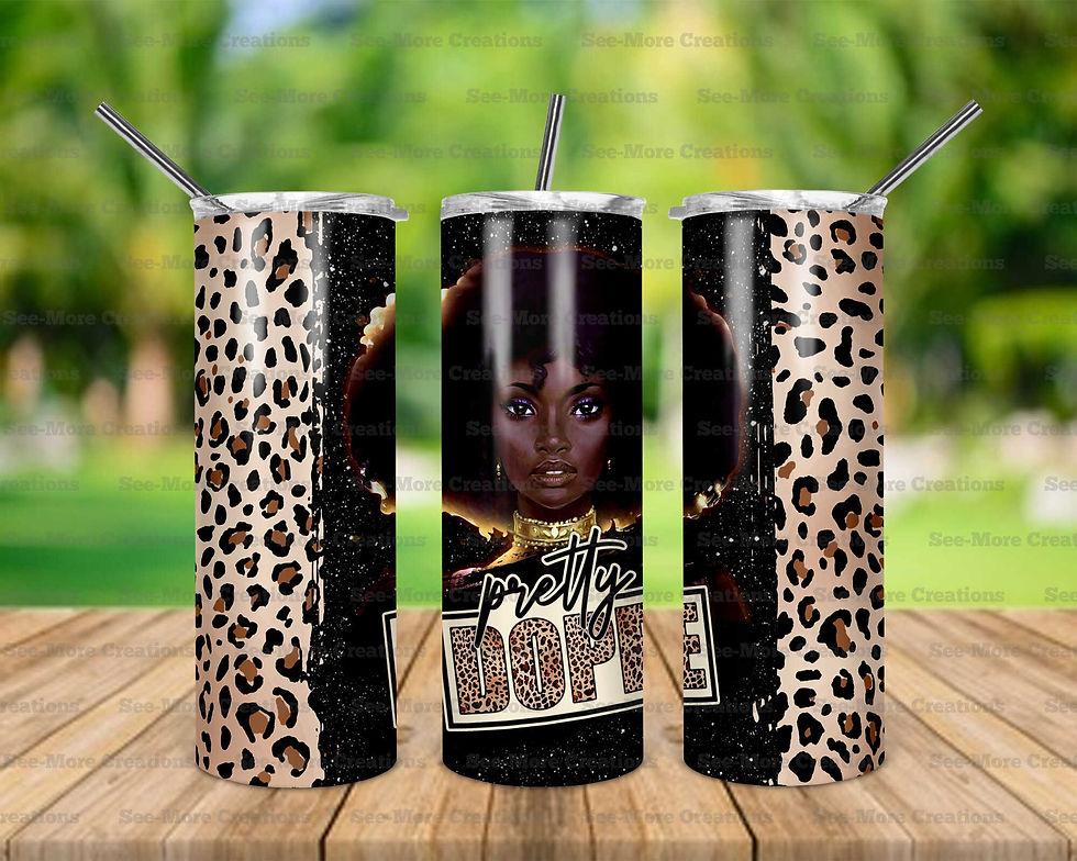 Pretty Dope #1 Leopard Print Glitter Print Skinny Tumbler