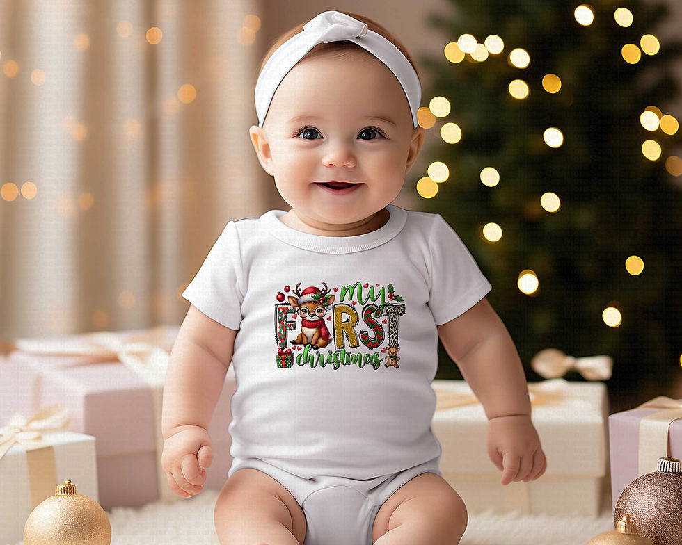 Thumbnail: My First Christmas #40 Girls Reindeer Christmas Bodysuit