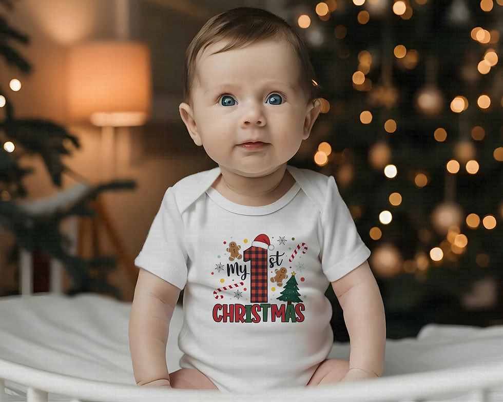 Thumbnail: My First Christmas #49 Boys Or Girls Gingerbread Men & Candy Canes Bodysuit