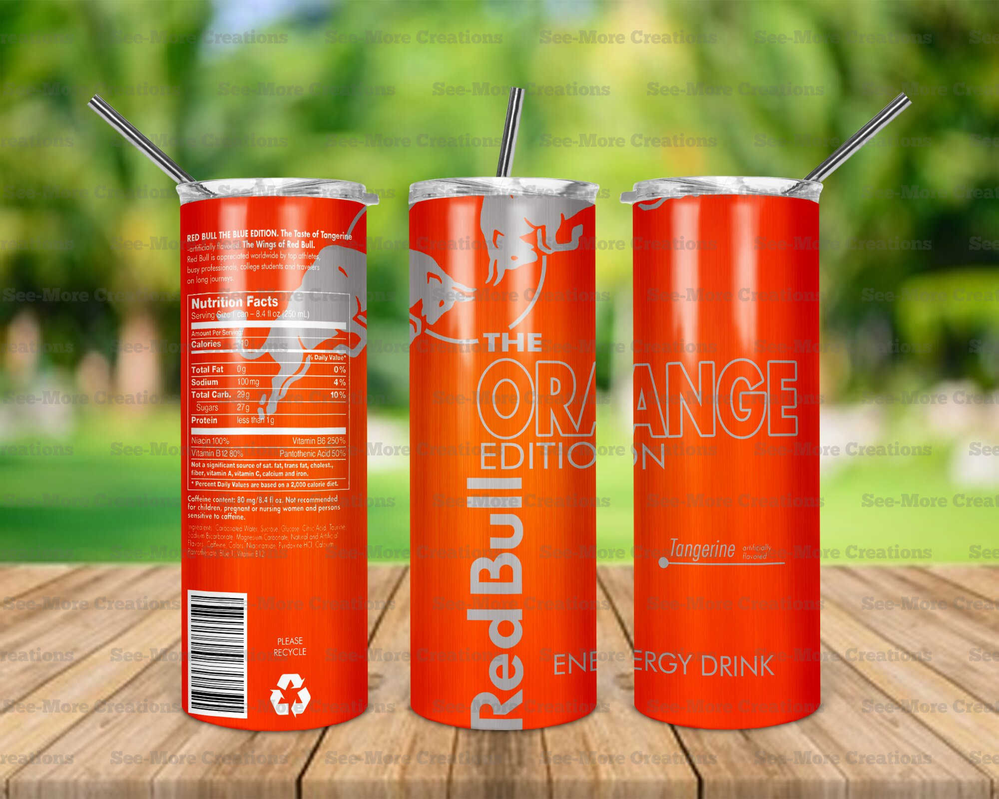 Red Bull #31 Tangerine Orange Edition Skinny Tumbler