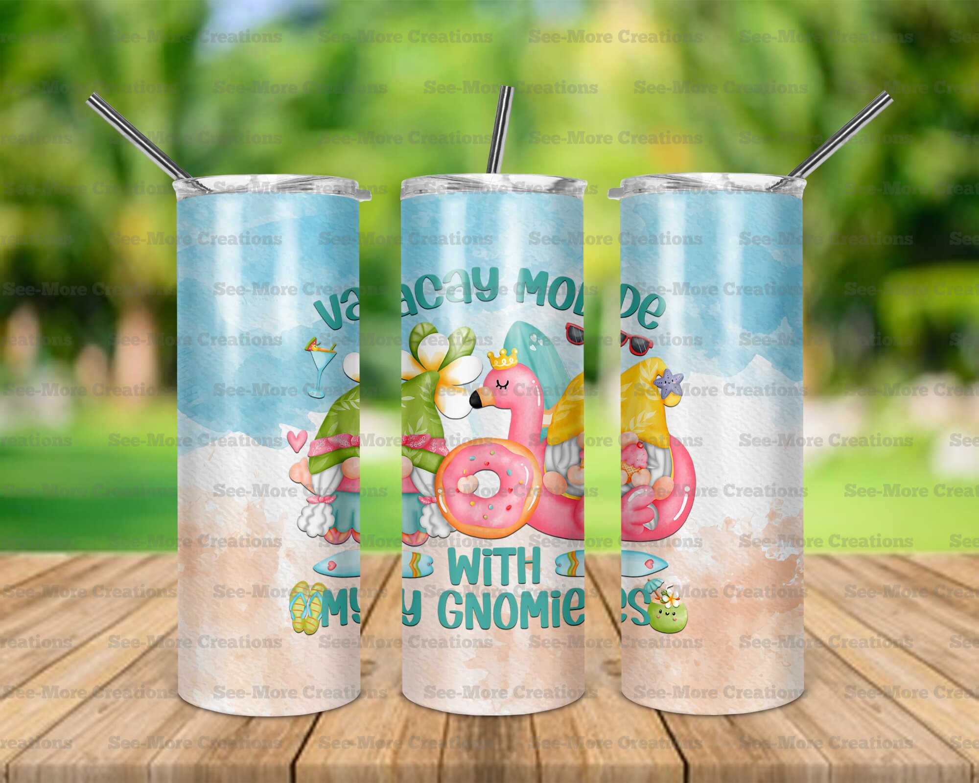 Vacay Mode With My Gnomies #1 Skinny, Sippy & Kids Tumblers