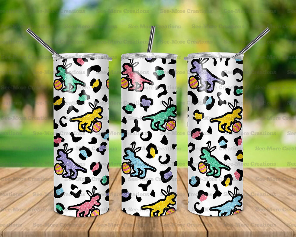 Easter Dinosaurs #1 Personalize With Name Skinny, Sippy & Kids Tumblers