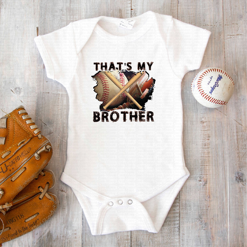サムネイル： That's My Brother #1 Boys Or Girls Baseball Bodysuit