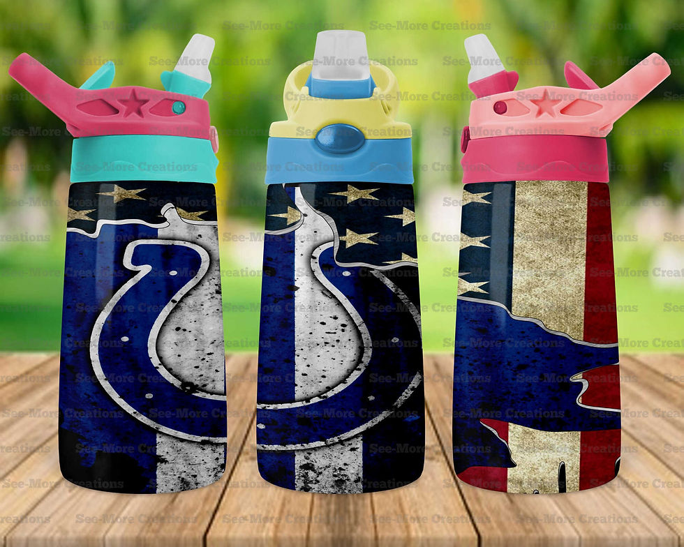 섬네일: Indianapolis Colts #3 Flag Skinny, Sippy & Kids Tumblers