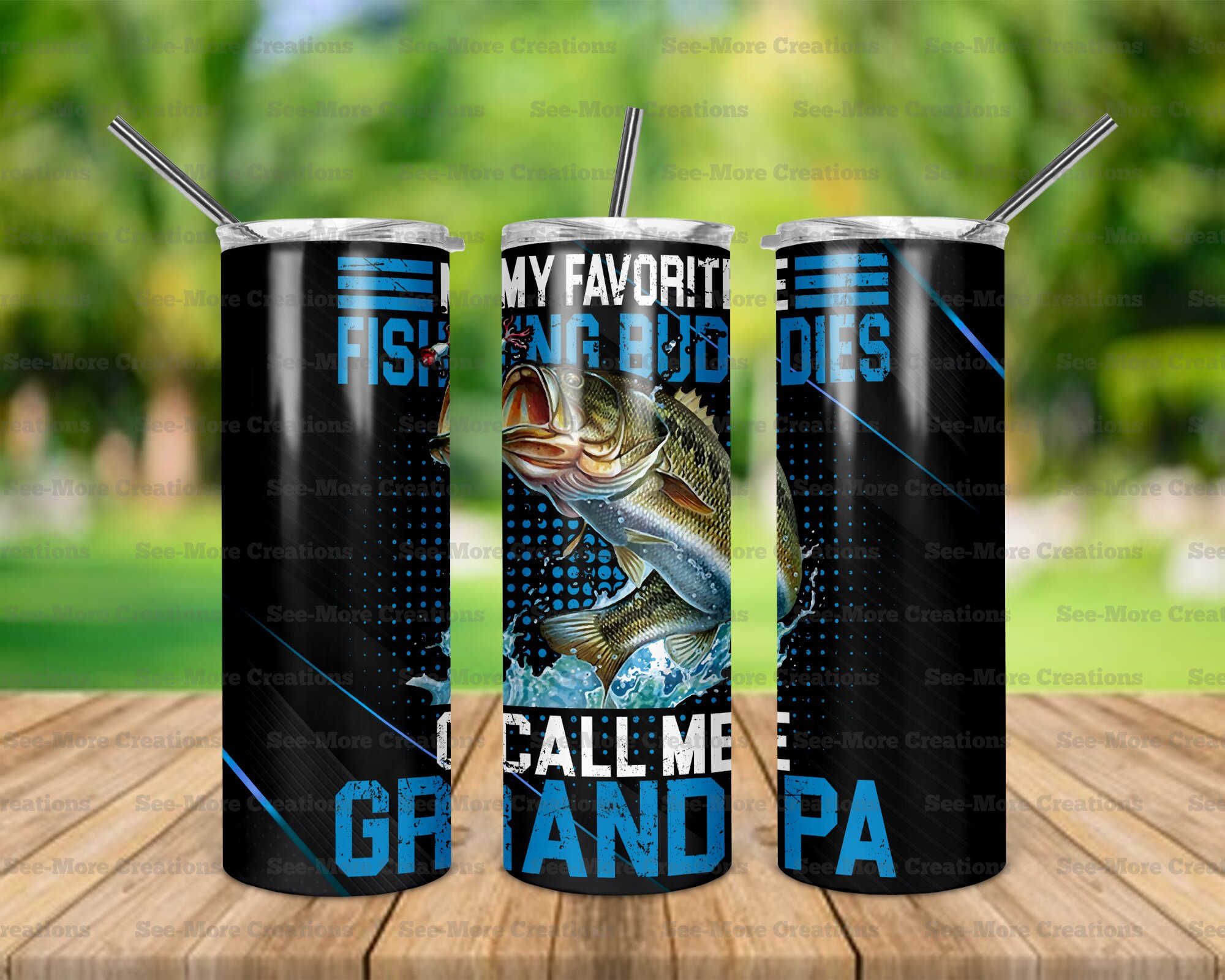 My Favorite Fishing Buddies Call Me Grandpa #1 Skinny Tumbler