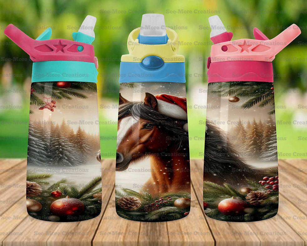 Thumbnail: Christmas Horse #2 Skinny & Kids Tumblers