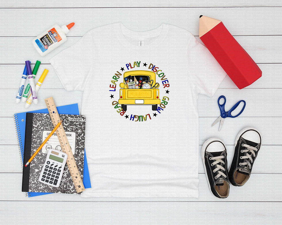 Миниатюра: Fourth Grade Truck #1 Learn Play Discover Grow Laugh Read School Shirt