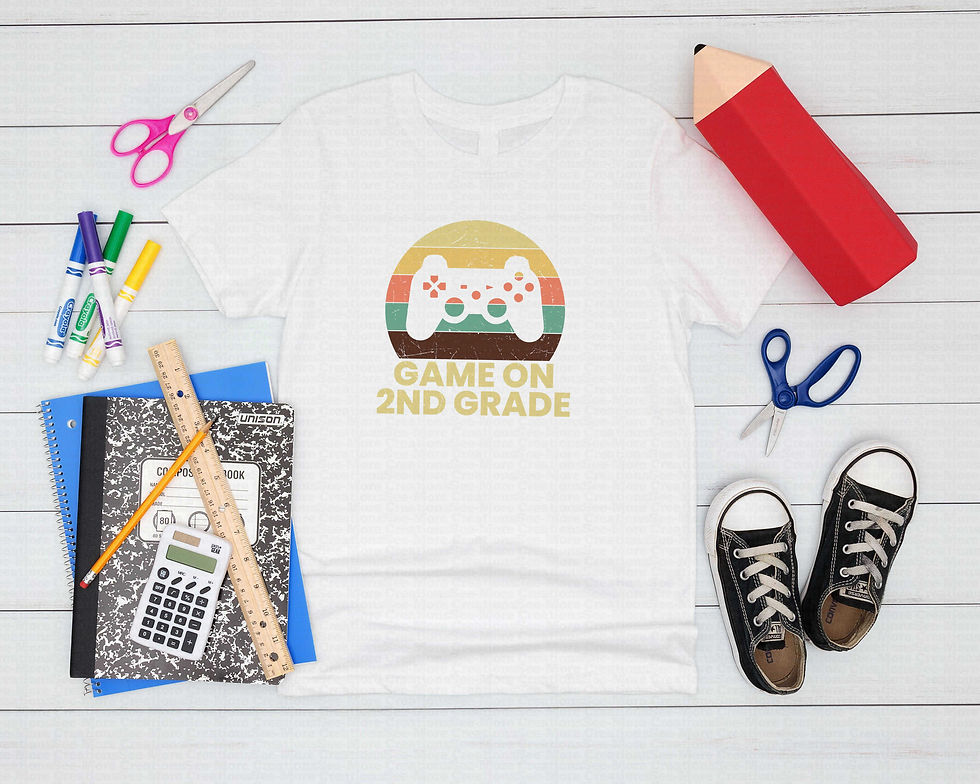 Miniatura: Game On Second Grade #4 Boys Or Girls School Shirt