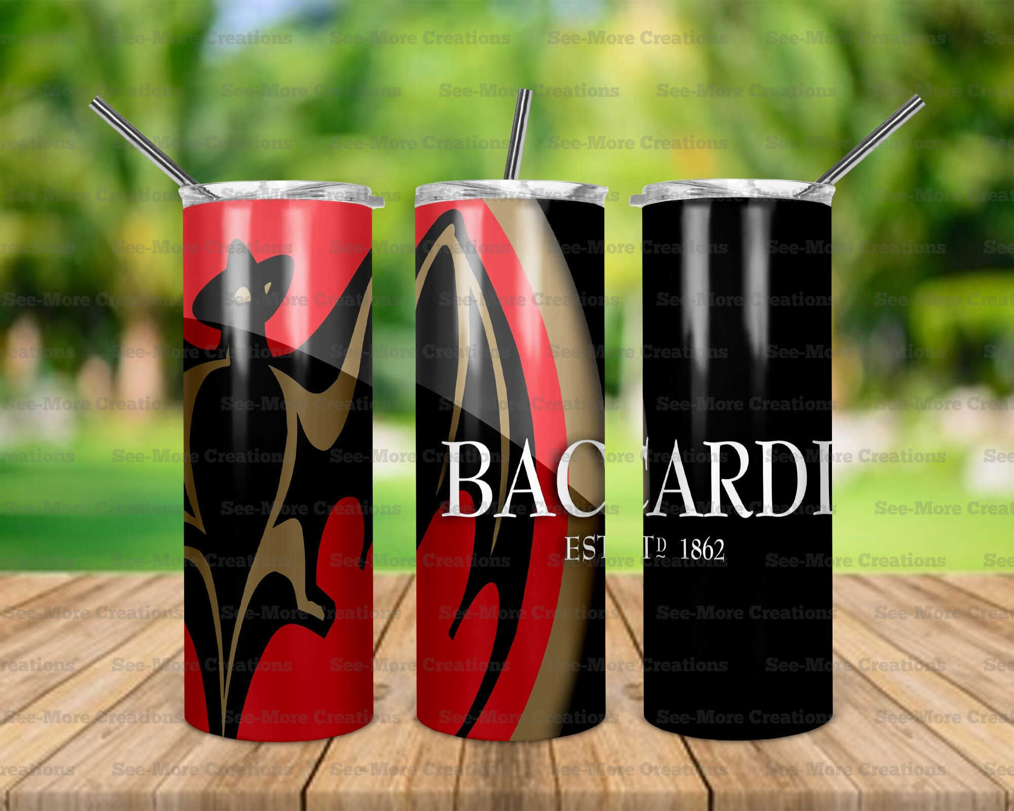 Bacardi Black #1 Skinny Tumblers