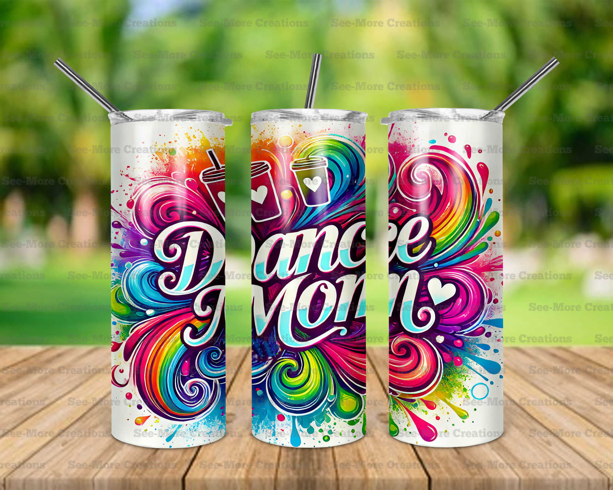 Dance Mom #1 Colorful Skinny Tumblers
