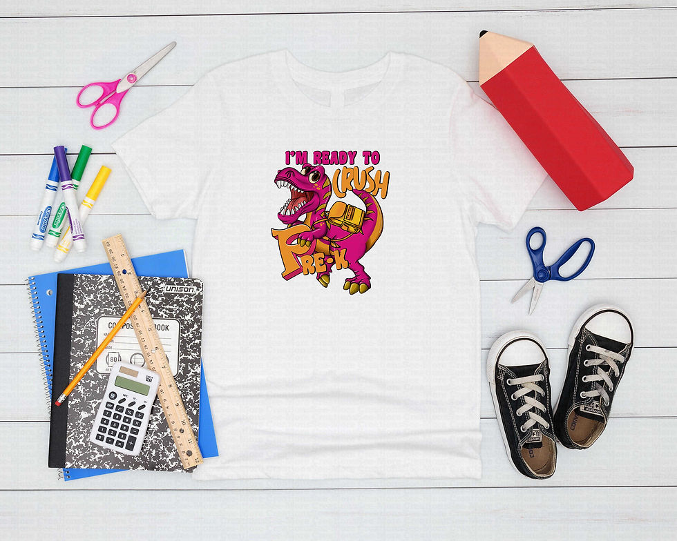 Thumbnail: I'm Ready To Crush Pre-K #9 Girls Dinosaur School Shirt