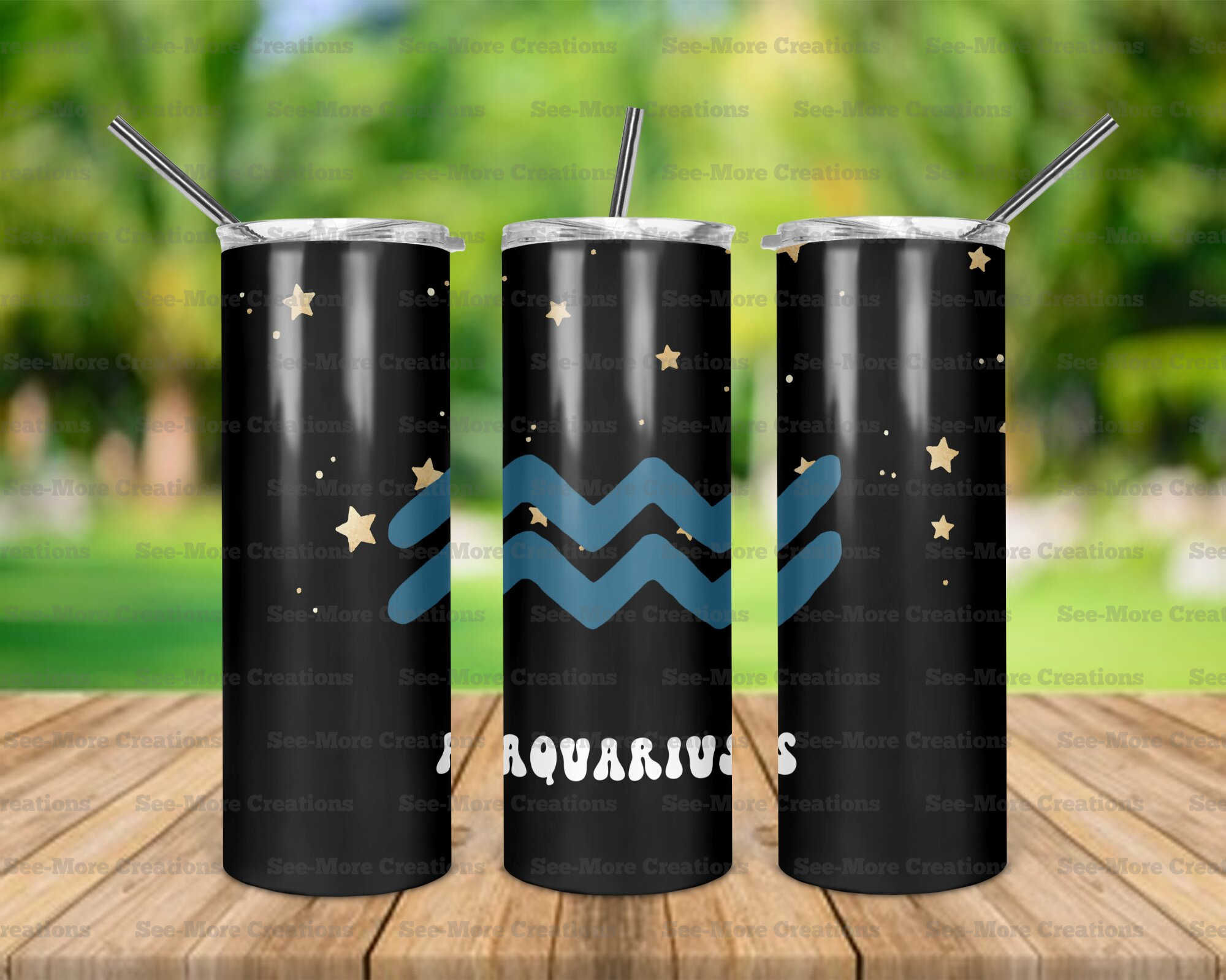 Aquarius #6 Symbol Skinny Tumbler