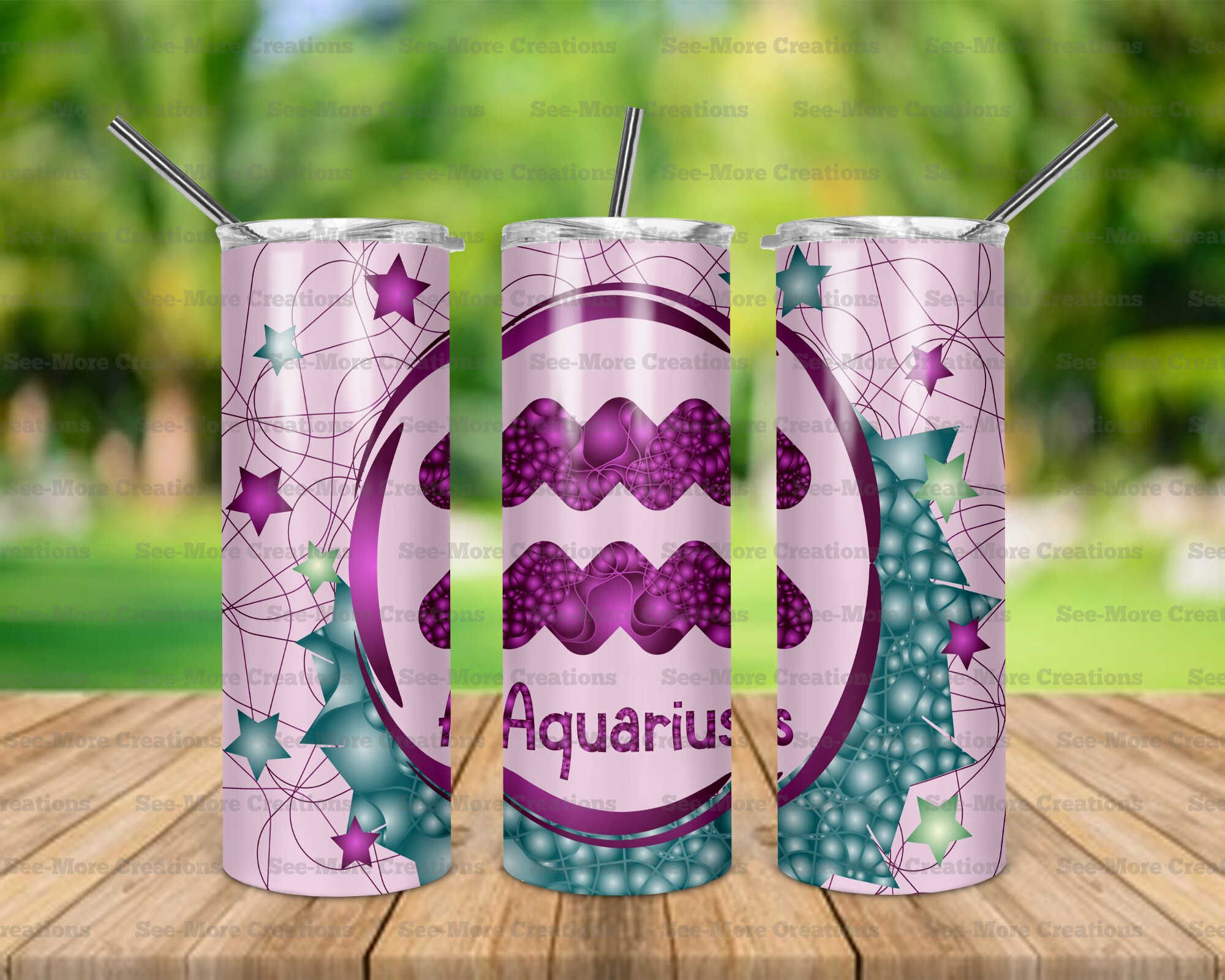 Aquarius #7 Symbol Skinny Tumbler