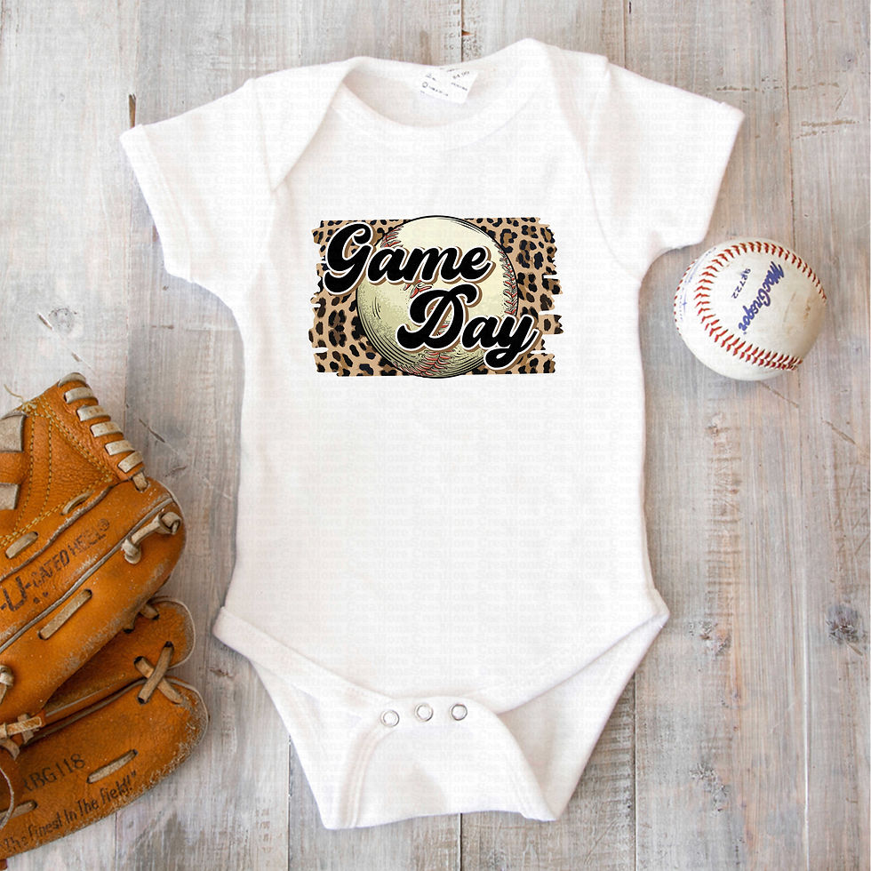 Thumbnail: Game Day #2 Girls Leopard Baseball Bodysuit