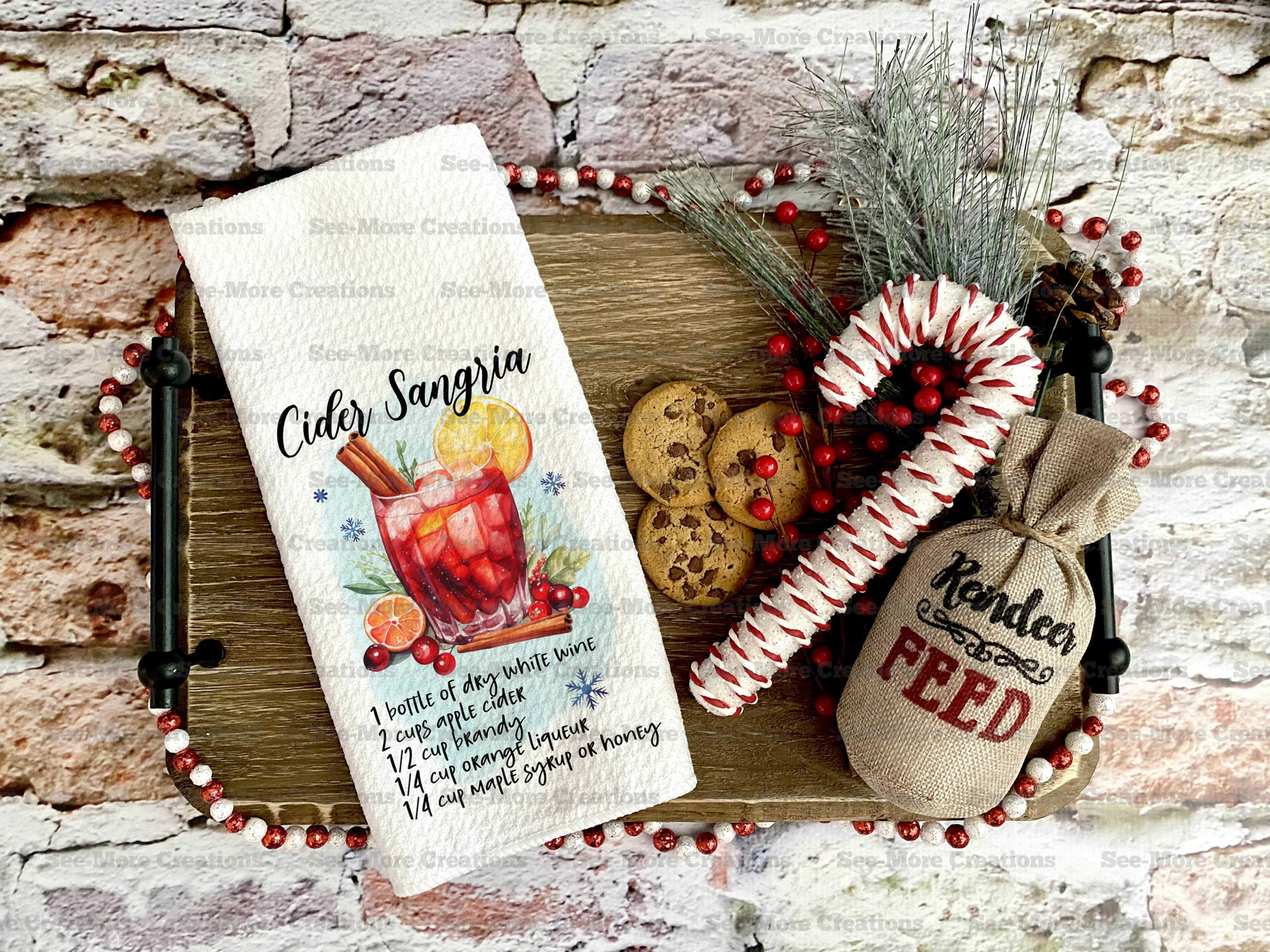 Cider Sangria Recipe #1 Christmas Kitchen Towel