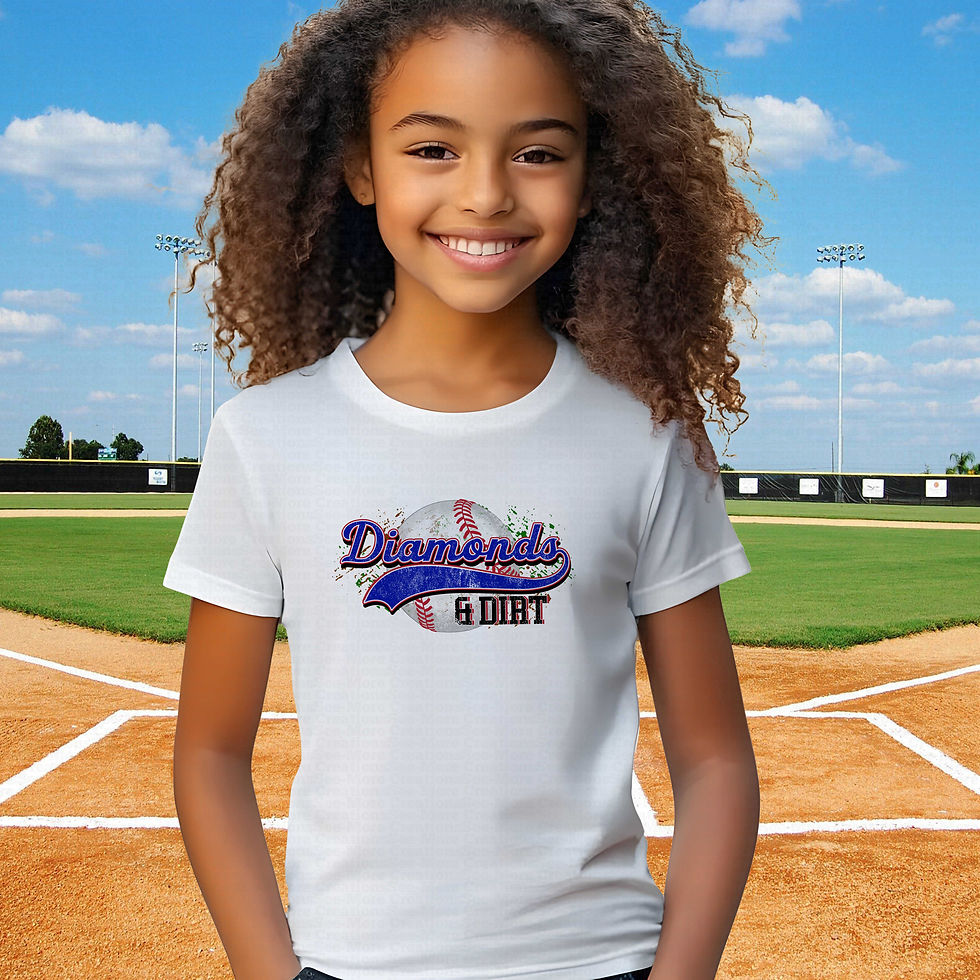 Miniature : Diamonds & Dirt #1 Boys Or Girls Baseball Shirt