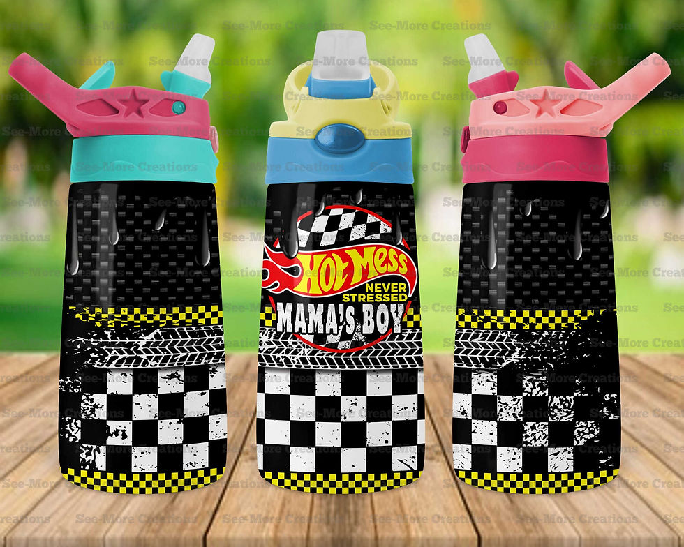 Thumbnail: Hot Mess Never Stressed Mama's Boy #1 Sippy & Kids Tumblers