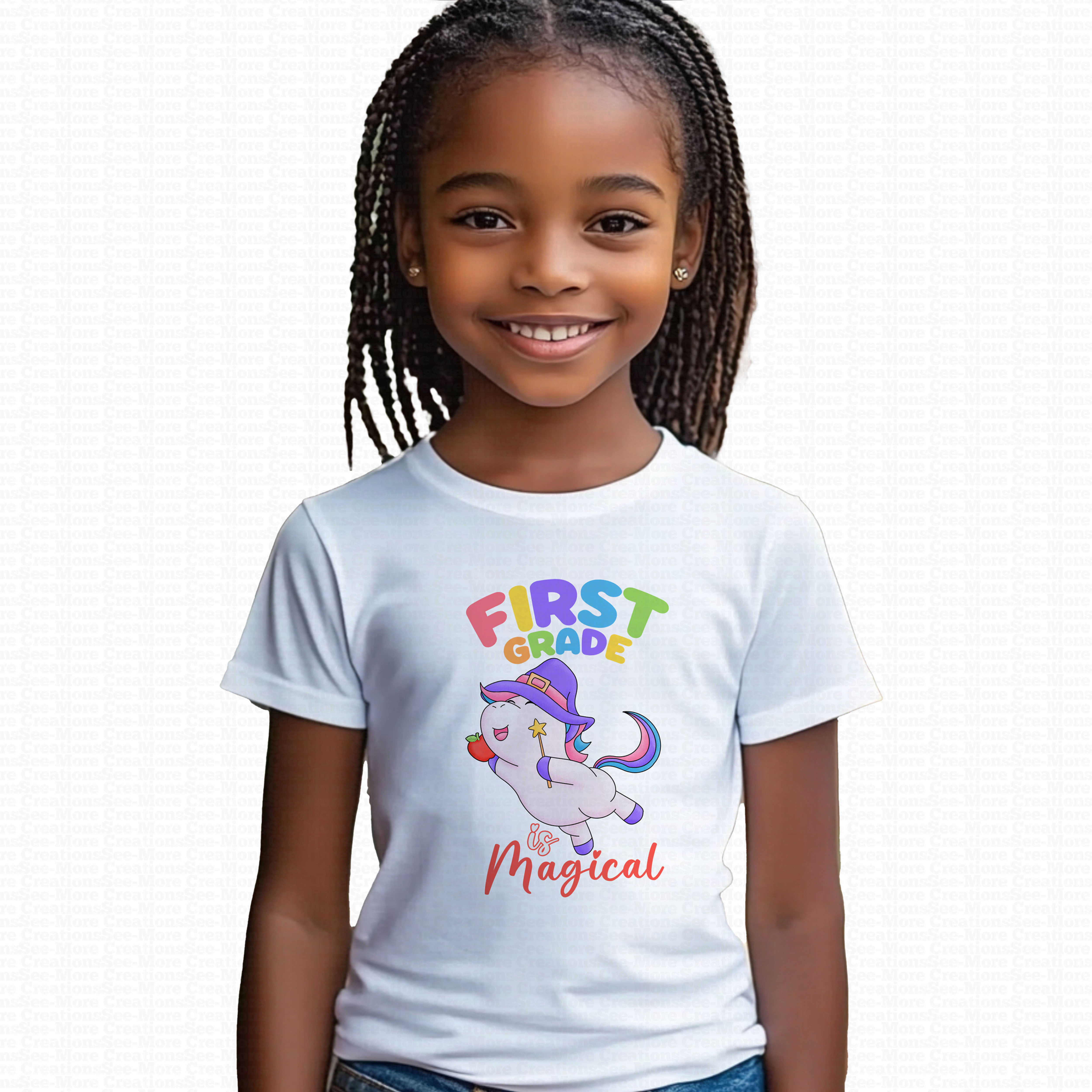 First Grade Is Magical #1 Girls Unicorn School Shirt
