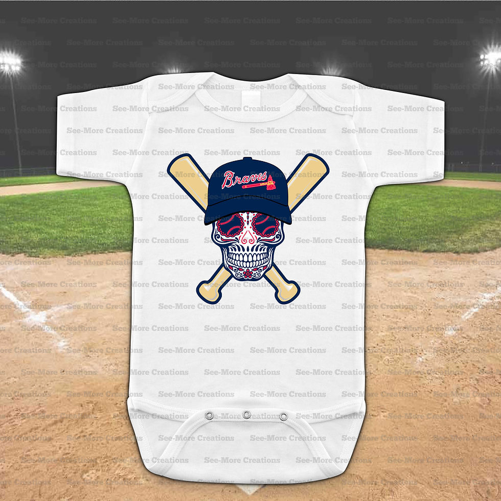 Thumbnail: Atlanta Braves Skull #1 Baseball Bibs, Jumpers & Shirts
