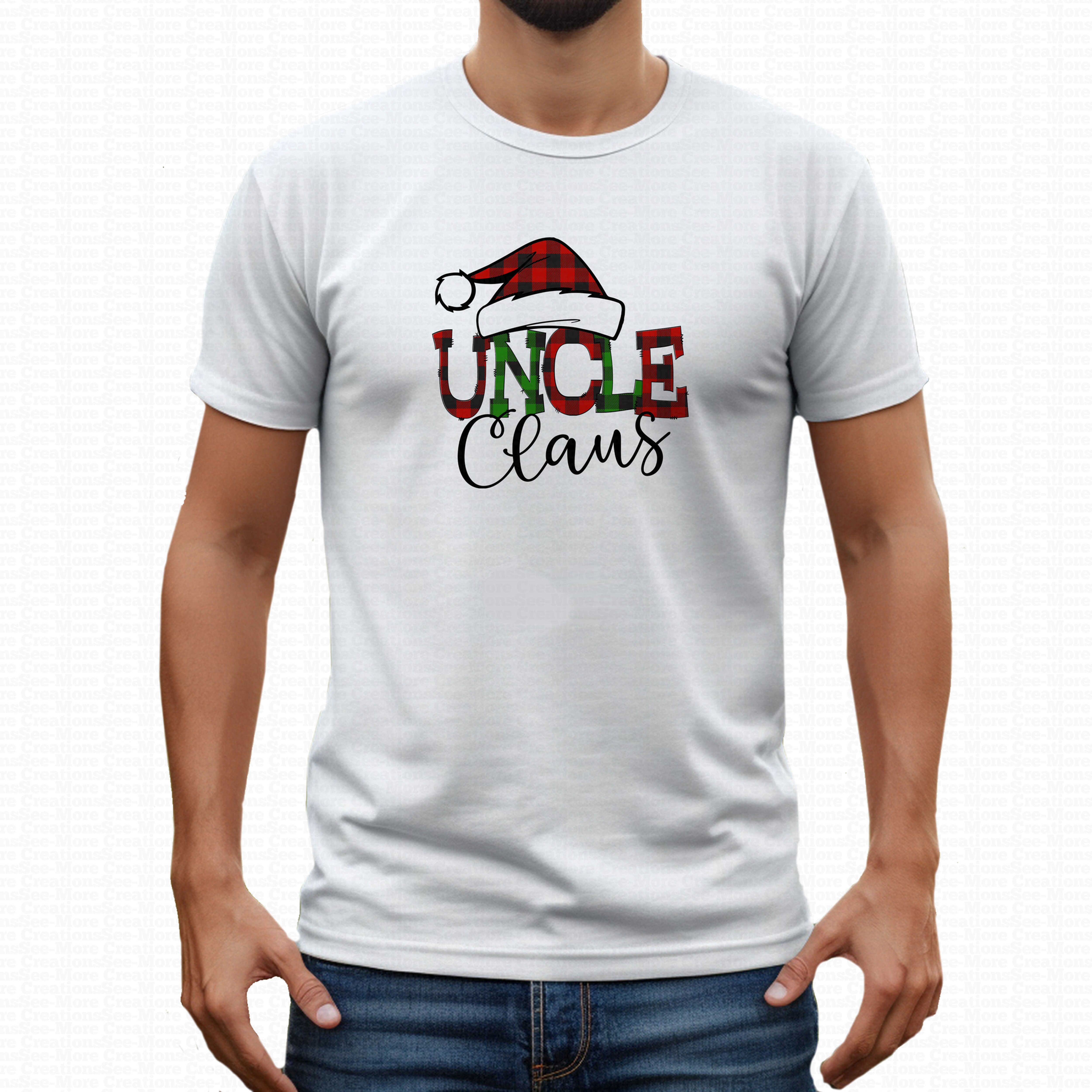 Uncle Claus #3 Red & Green Buffalo Plaid Men's Christmas Shirt