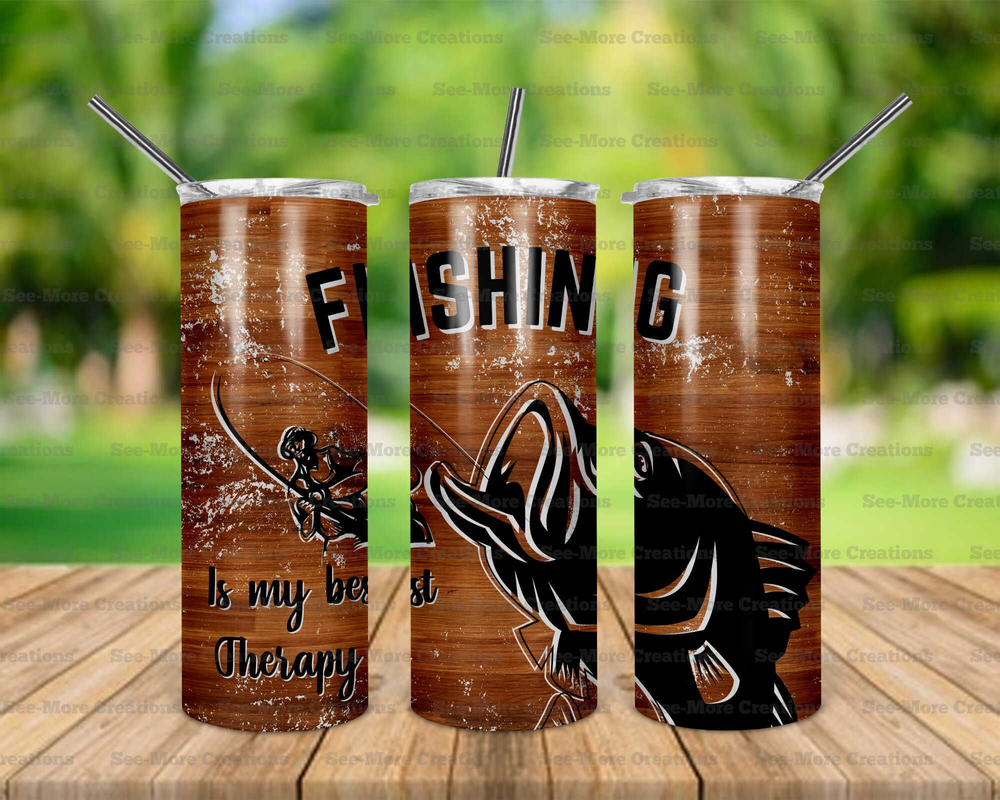 Fishing Is My Best Therapy #1 Skinny Tumbler