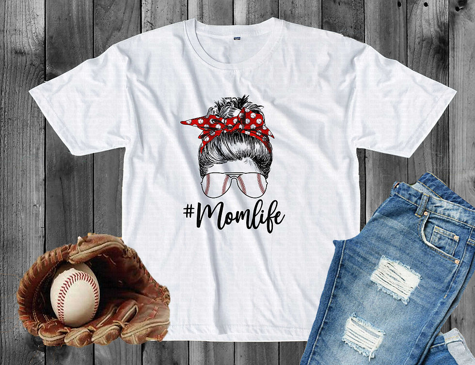 Thumbnail: Baseball Mom Life #2 Women's Messy Bun Baseball Shirt