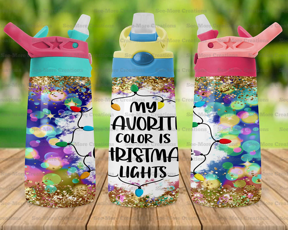 Thumbnail: My Favorite Color Is Christmas Lights #1 Glitter Print Skinny & Kids Tumblers