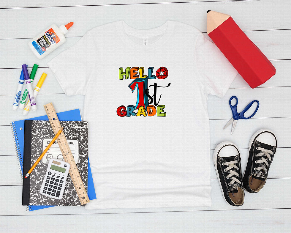 Thumbnail: Hello First Grade #1 Boys School Shirt