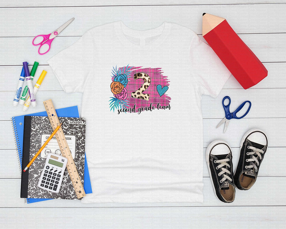 Миниатюра: Second Grade Team #1 Girls Glitter Print School Shirt