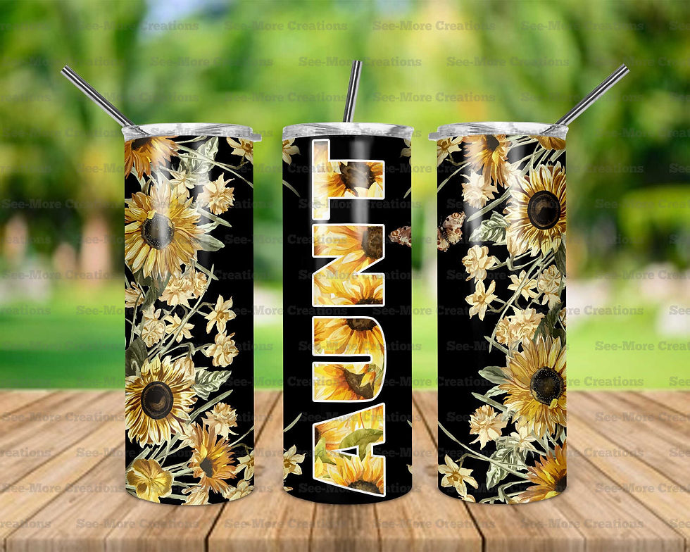 Aunt #1 Sunflowers Skinny Tumbler