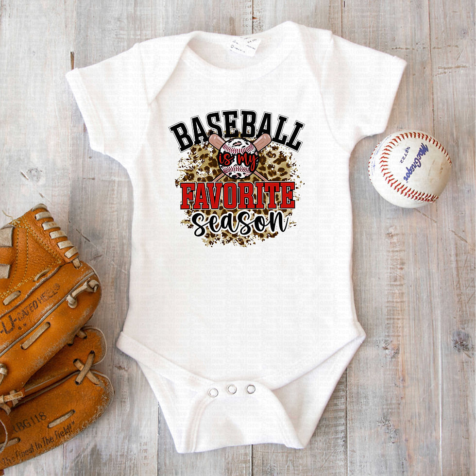 Μικρογραφία: Baseball Is My Favorite Season #1 Girls Leopard Print Baseball Bodysuit