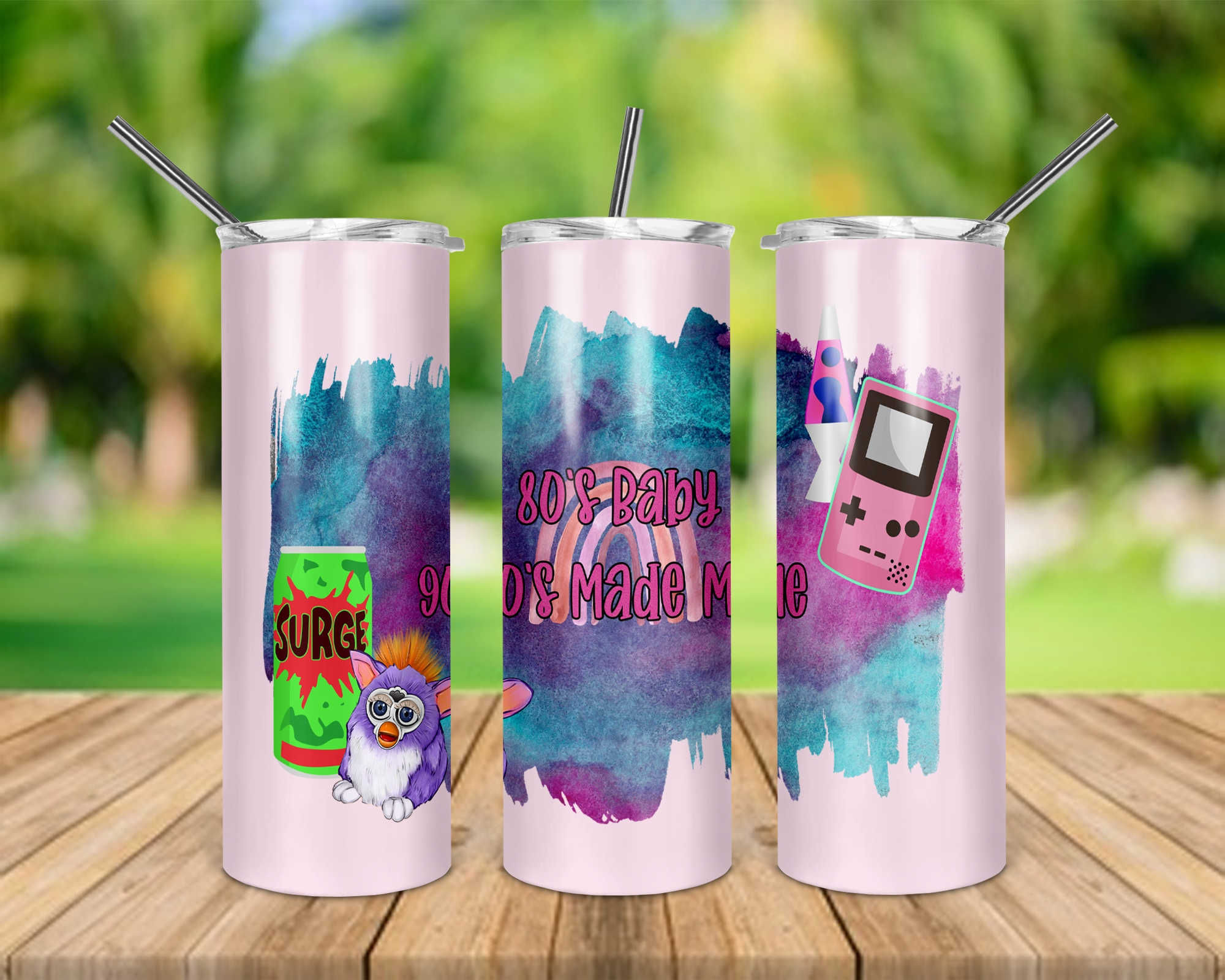 80's Baby 90's Made Me Retro Nostalgia 20 oz Skinny Tumbler