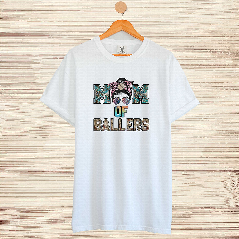 Thumbnail: Mom Of Ballers #1 Women's Messy Bun Baseball Shirt