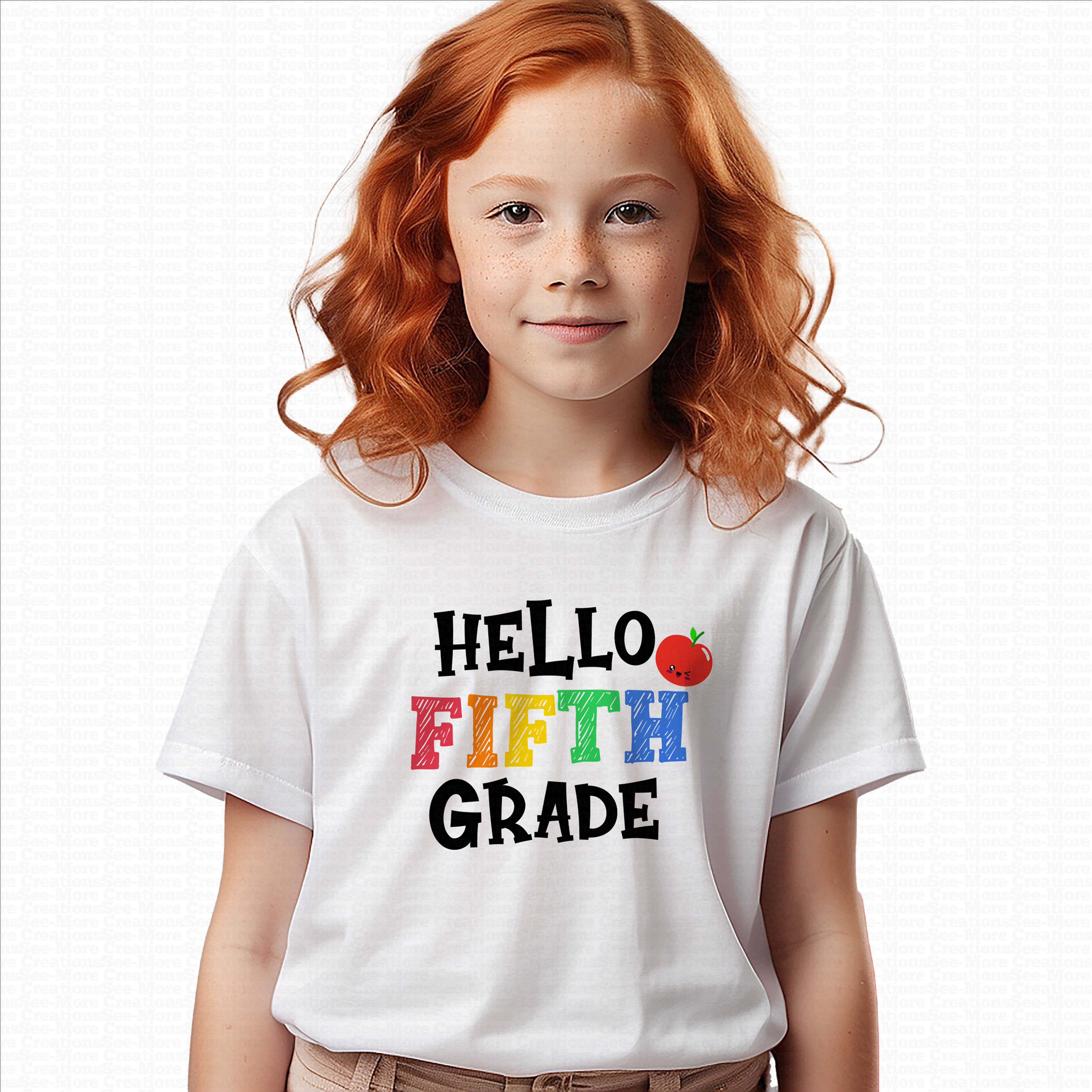 Hello Fifth Grade #3 Girls School Shirt