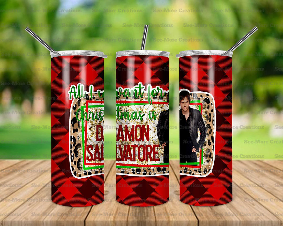 All I Want For Christmas Is Damon Salvatore #1 Skinny Tumbler